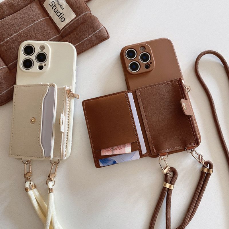 Capa Porta-Cartões Com Cordão Crossbody Para Xiaomi Poco X6 5G X5 Pro 5G X4 GT X