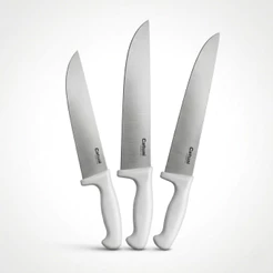 Kit 3 Facas Profissionais Inox 8" 10" 12" Super Afiadas Churrasco Açougue Cozinha