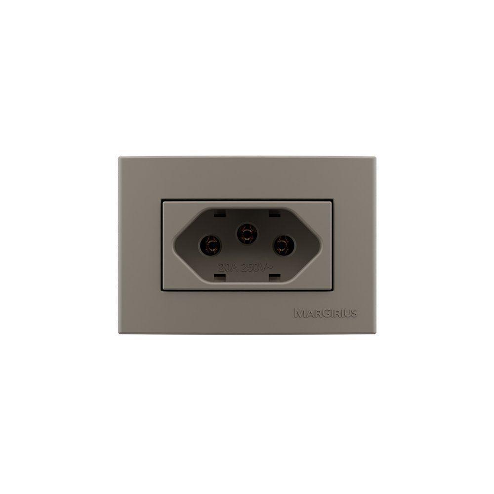 Placa Para Móveis 65x45 Com Tomada Margirius Sleek Colors 2p+t 20a Argila Argila