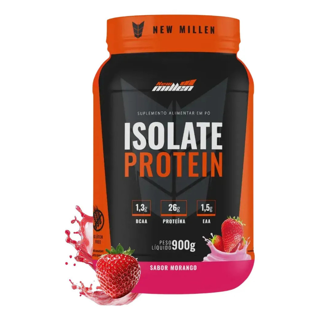 Whey Protein Isolate Pó Morango New Millen 900g