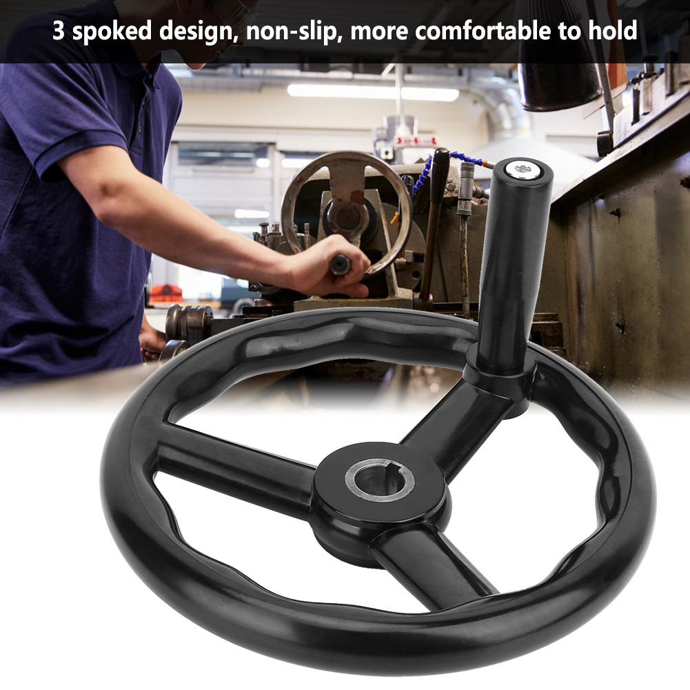 Volante de baquelite preto 250x25mm Volante de torno de fixação mais confortável para todos os tipos de
