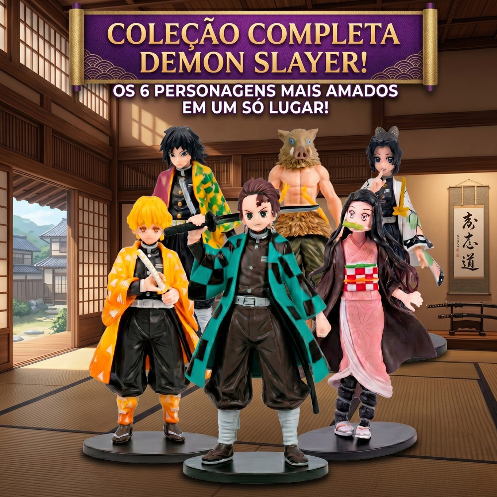 Action Figure Demon Slayer  - Tanjiro Nezuko Inosuke Zenitsu Giyu Shinobu - Entrega Express