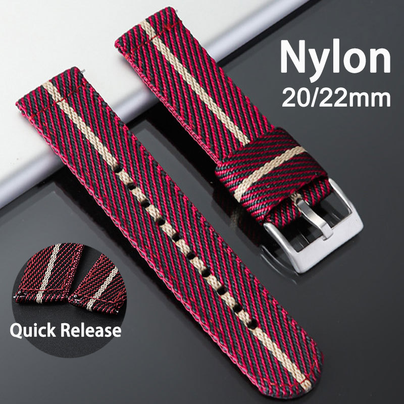 Color Block NATO Nylon Pulseira De Relógio De Liberação Rápida Lona De Tecido Grosso 20mm 22mm Para Seiko Universal Home