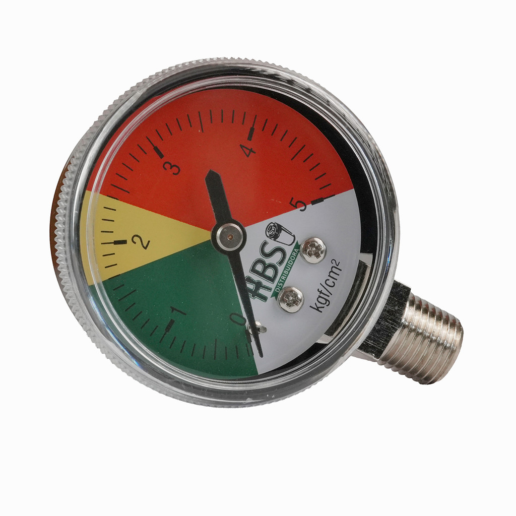 Manômetro Baixa Pressão HBS Para Reguladoras CO2 52mm