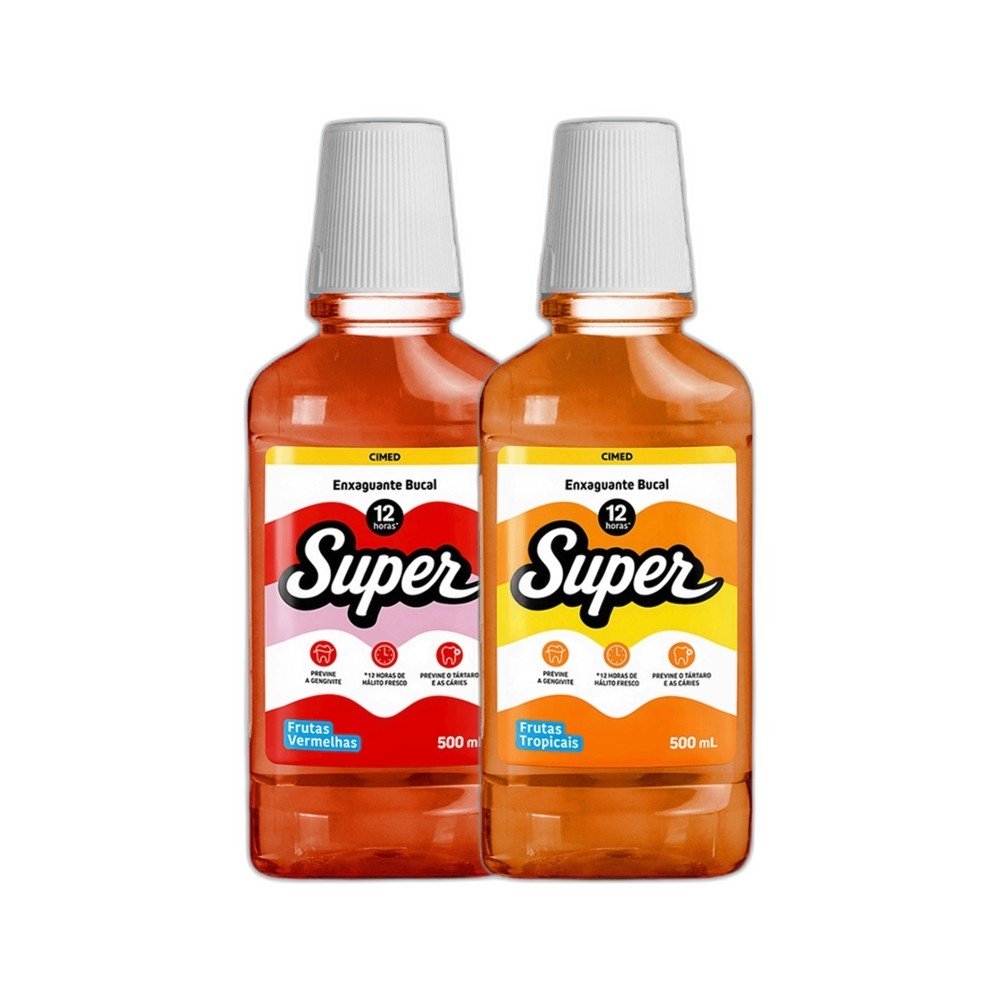 Kit Enxaguante Bucal Frutas Vermelhas + Enxaguante Bucal Super Frutas Tropicais - CIMED