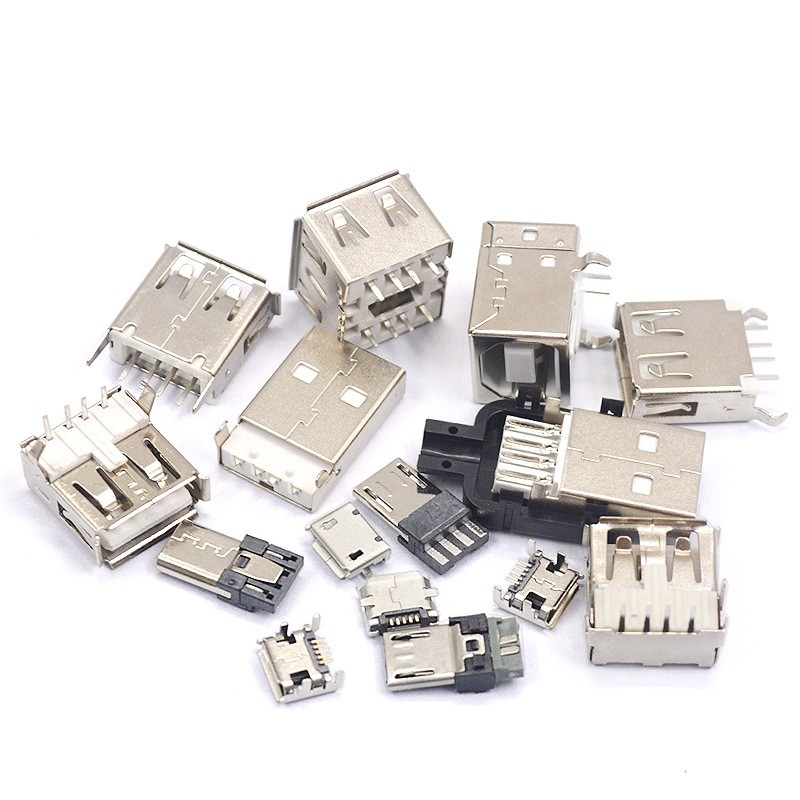 Conector USB fêmea, conector macho, interface tipo-C, porta quadrada, soquete conector MICRO, conector tipo A-B, MINI-US