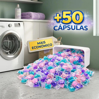 Kit 50 Cápsulas Para Lavagem Limpeza Roupas Macias Cheirosas - MGC