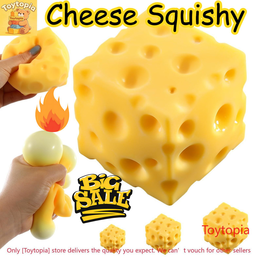 Brinquedo Antiestresse Squishy de Queijo, Bloco de Tofu de Retorno Lento, Presente Criativo, Produto Popular de E-commer