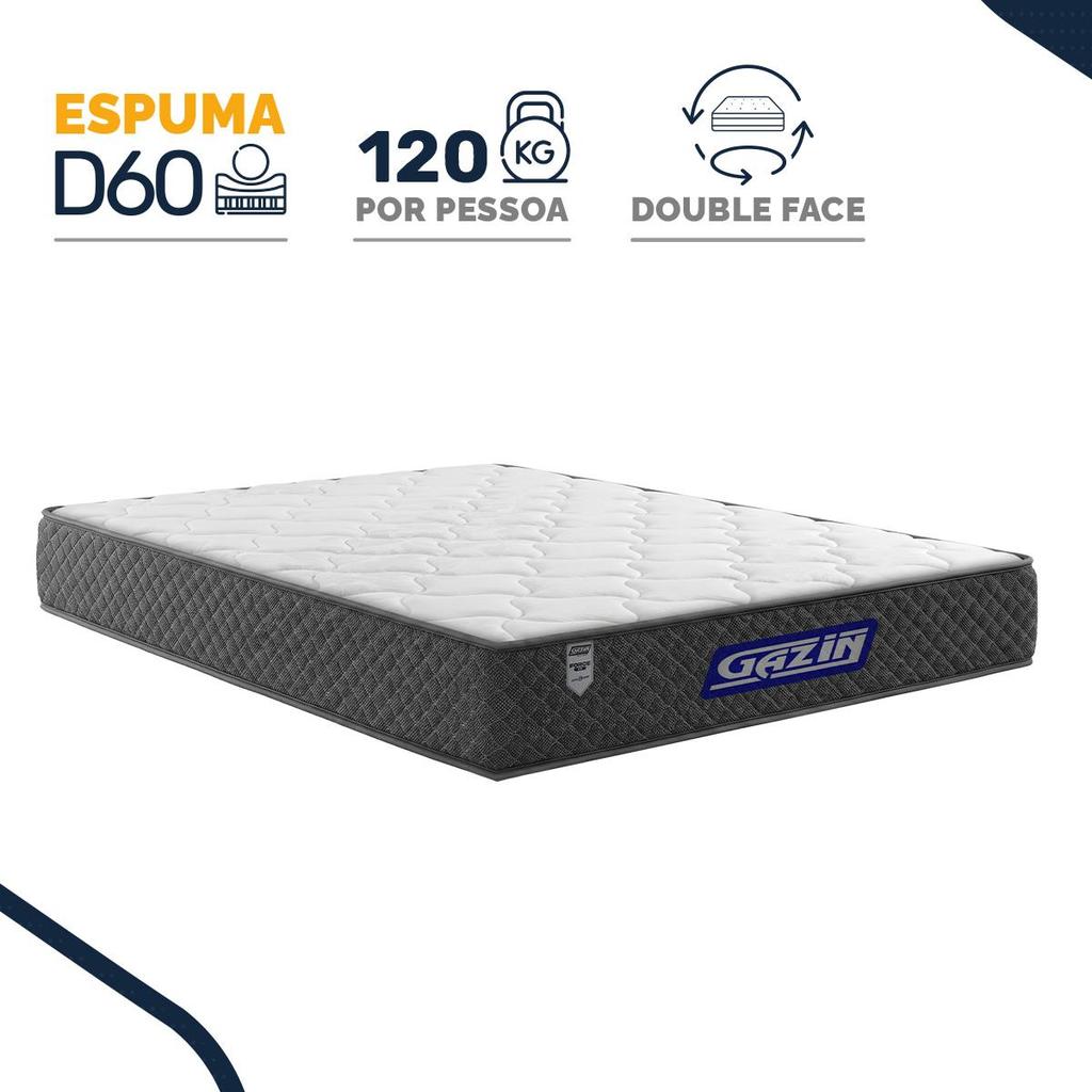 Colchão Gazin de Espuma D60 Double Face Force UP Casal 138cm