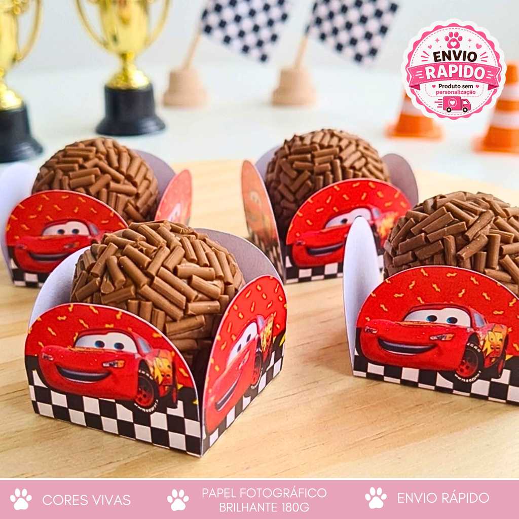 Forminhas personalizadas no tema CARROS Relampago Macqueen| decoração lembrancinha de festa infantil