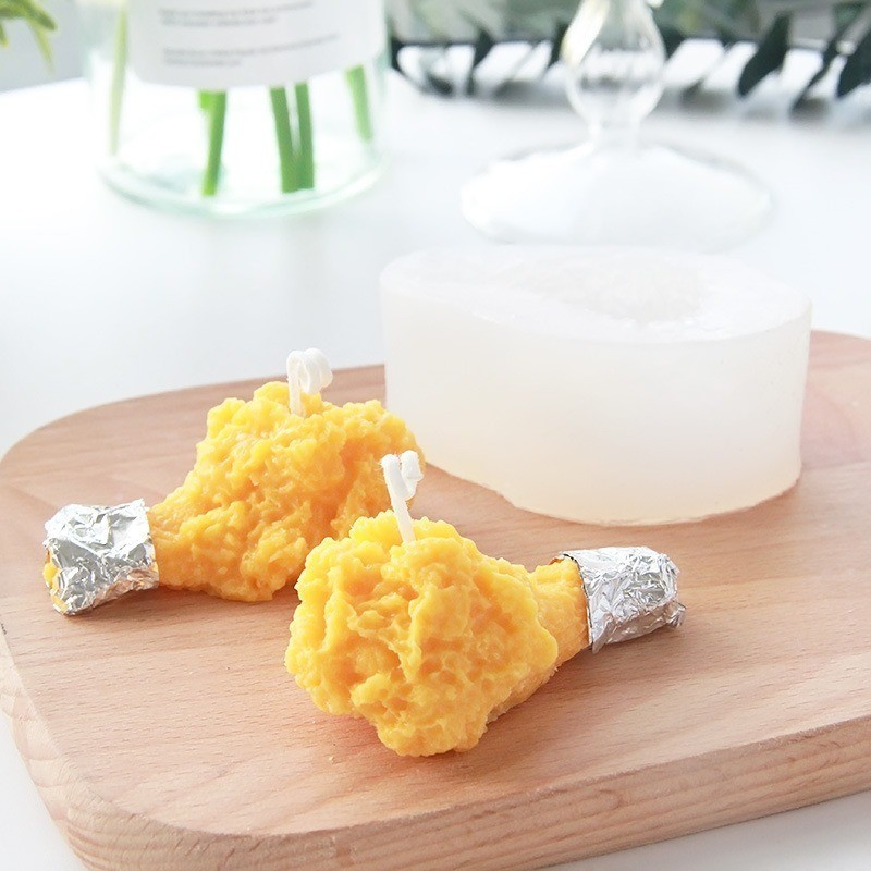 Simulação 3D Forma De Perna De Frango Molde De Silicone Vela Aromaterapia Ferramenta De Produção Mousse De Chocolate Bol