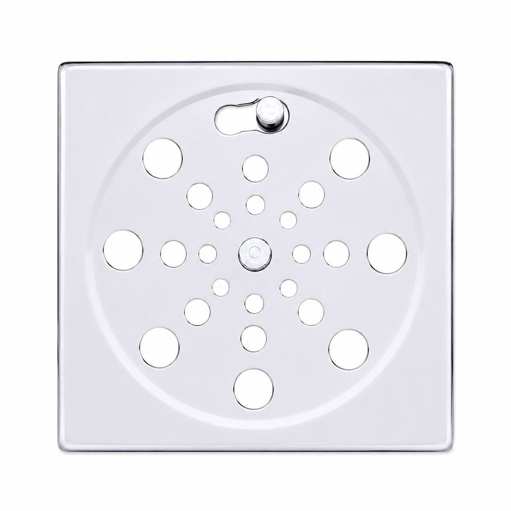 Kit Completo Ralo Abre e Fecha Em Aço Inox Cromado 100 Mm X 100 Mm e Porta Grelha