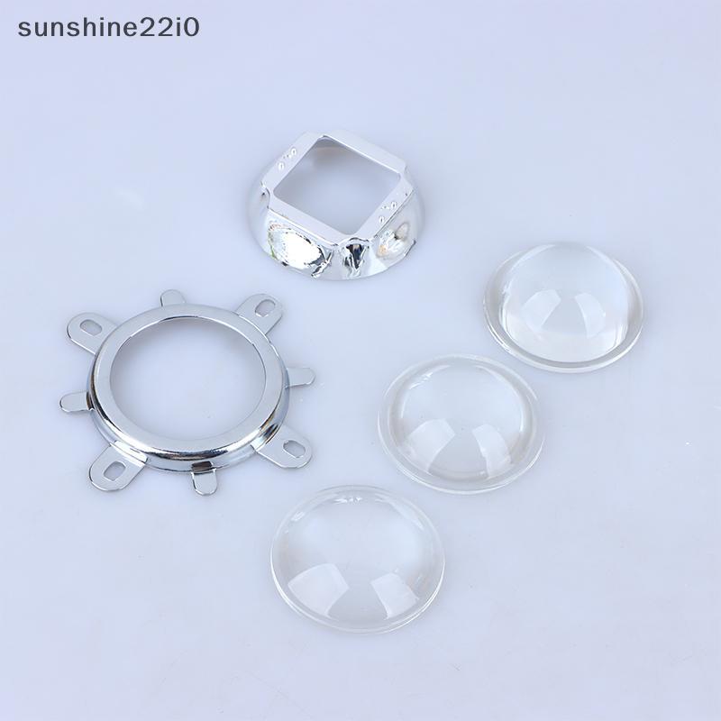 SUS 60 90 120 Graus Lente LED Vidro Óptico 44mm Refletor Colimador Braet Fixo Para 20W 30 50 100 COB Chip De Alta Potênc