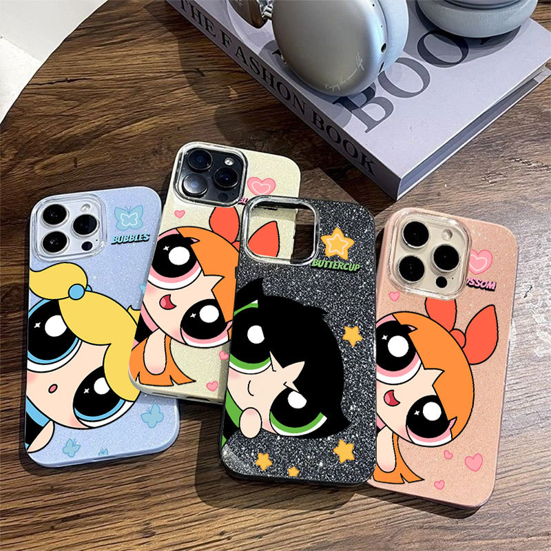 Capa Para Samsung A17 A07 A06 A15 A16 A14 A32 A56 A36 A55 A54 A23 S26 Policial Fofa Com Um Rosto Redondo Glitter