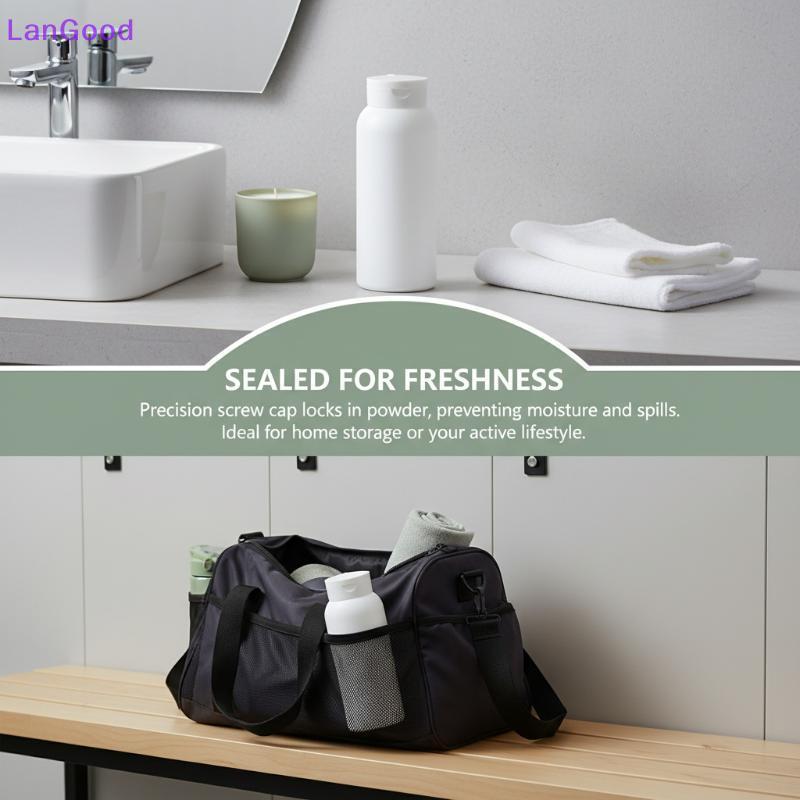 LanGood 1 Peça 30g 50g 100g Garrafa De Pó De Talco Branco Recarregável Dispensador Cosmético Recipiente Plástico Potes V