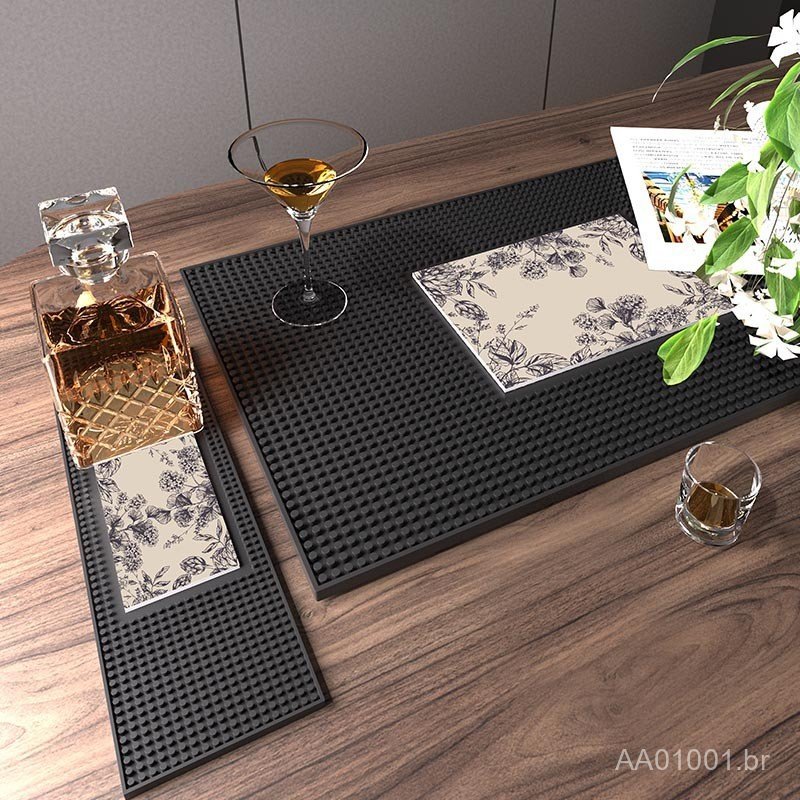 Tapete de bar espesso, tapete para taças de vinho, tapete de PVC para balcão de bar, tapete à prova d'água, antiderrapan