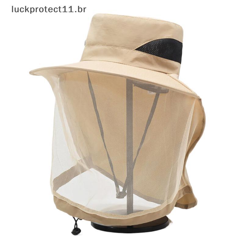 LTBR Boné De Pesca Ao Ar Livre Anti Mosquito Inseto Chapéu Bug Malha Cabeça Net Protetor Facial Chapéus De Acampamento ~