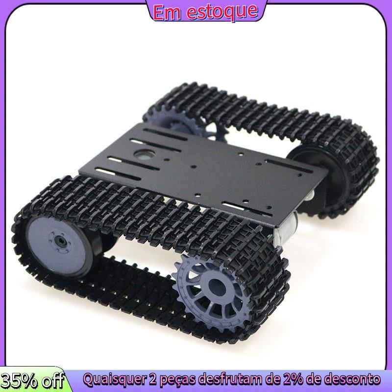Plataforma Inteligente Do Robô Da Esteira Rolante Chassi Carro Tanque Com Motor Duplo DC 12V Para DIY T101-P/TP101
