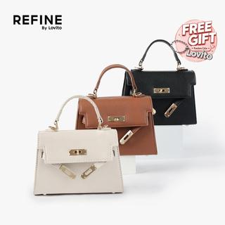 (Refine by Lovito) Elegant Bolsa Feminina De Ombro Pequena Com Fivela De Metal Para Escritório LR30E105