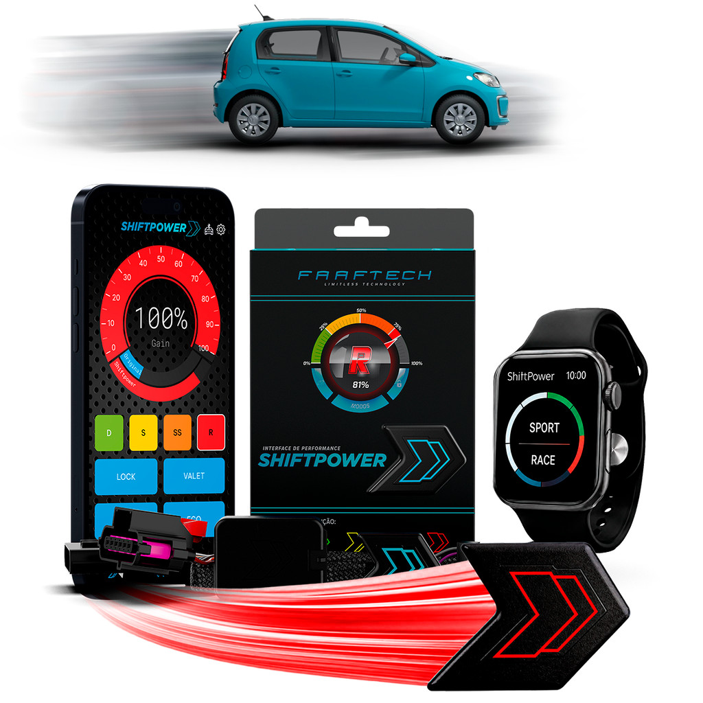 Shiftpower Chip Acelerador Tira Atraso Pedal Carplay e Android Auto Apple Watch 