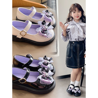 Meninas sapatos de couro dos desenhos animados arco crianças sapatos de princesa 2025 novo estilo de sola macia estilo o