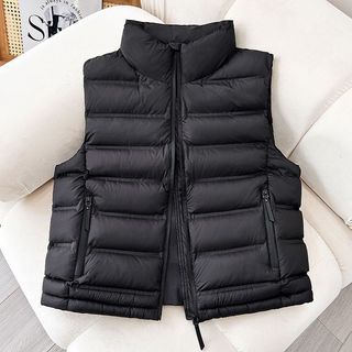 Para baixo colete de algodão feminino 2025 outono inverno novo estilo solto All-Match gola colete feminino curto colete 