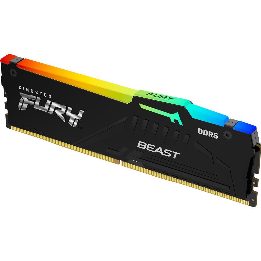 Memória 16GB DDR5 5200MHz, Kingston Fury Beast RGB para Desktop, KF552C40BBA-16