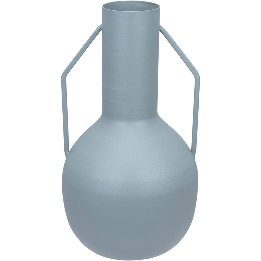 VASO DECORATIVO ENFEITE PLANTA APARADOR GARRAFA METAL 20x11x11cm CINZA