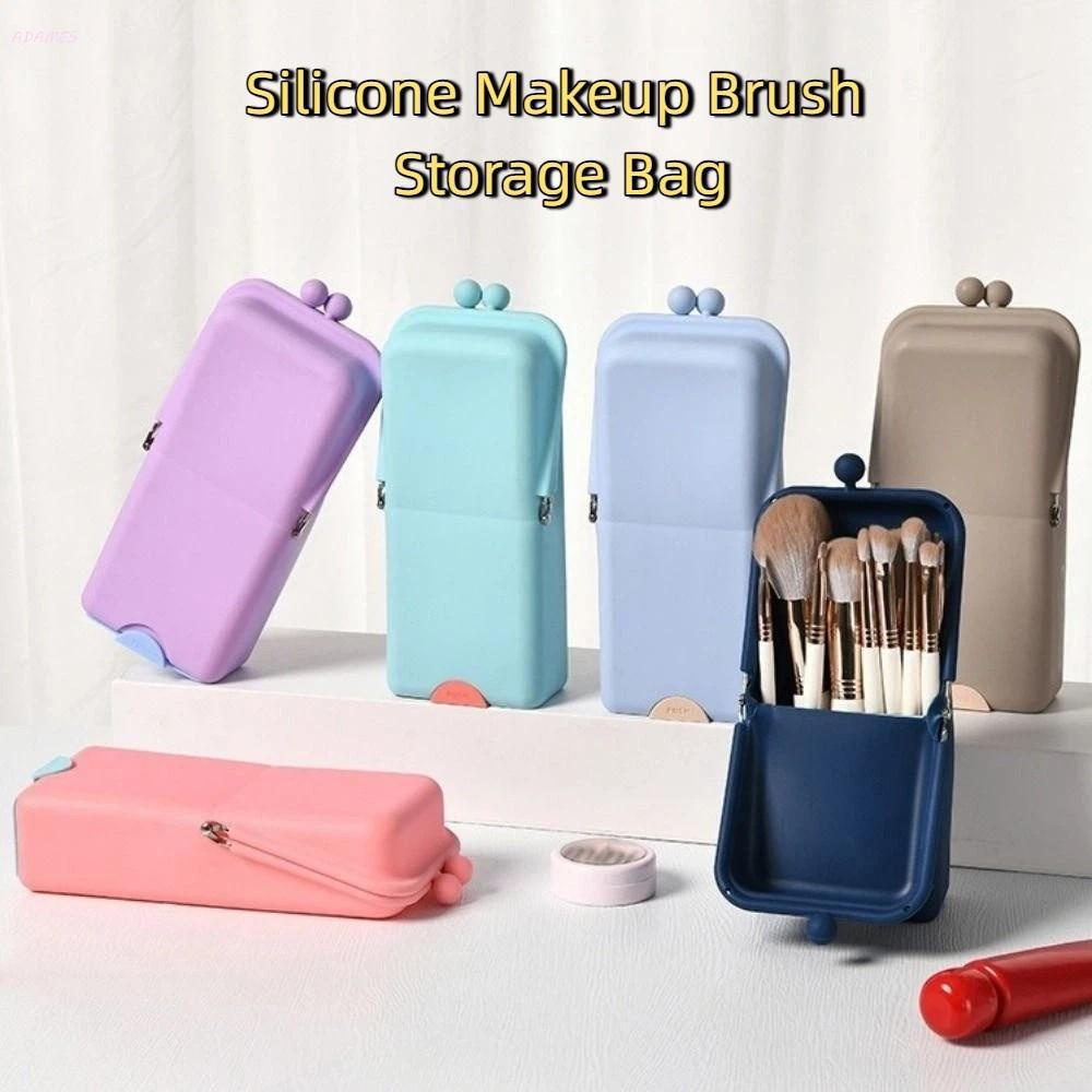 Bolsa De Pincéis Cosméticos ADAMES , Armazenamento De Pincel De Maquiagem À Prova D'água De Silicone , Suporte De Grande