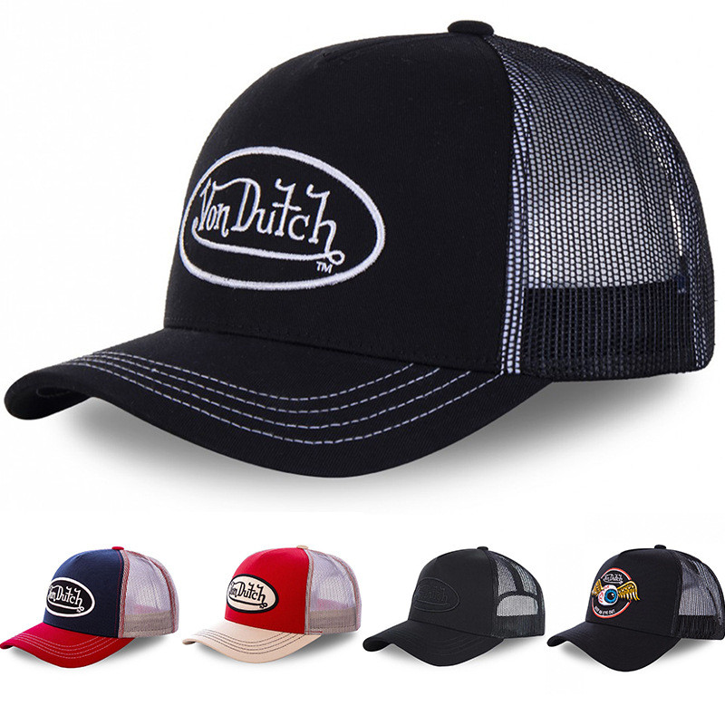 Frete Grátis Boné Camionete Tela Bordada Von Dutch Boné Respirável Ajustável