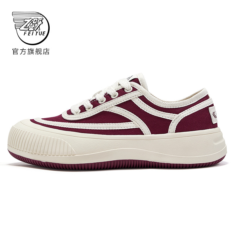Feiyue/feiyue sapatos de lona femininos 2026 outono simples All-Match sapatos casuais de sola grossa sapatos femininos c