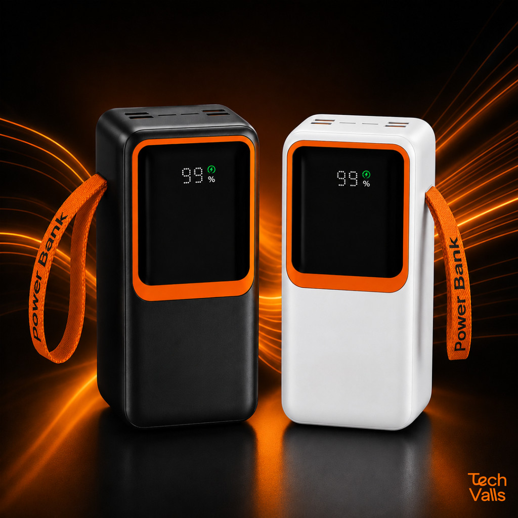 Carregador Portátil Bateria Externa 50000mAh 66W Turbo 6 Portas USB Type-C iOS Android Viagem