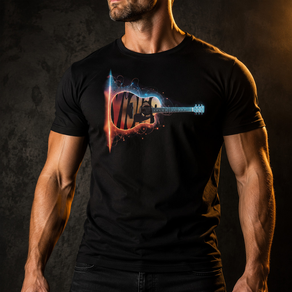 camisa camiseta masculina violão 02 guitarra rock roll musica musico cordas festa show
