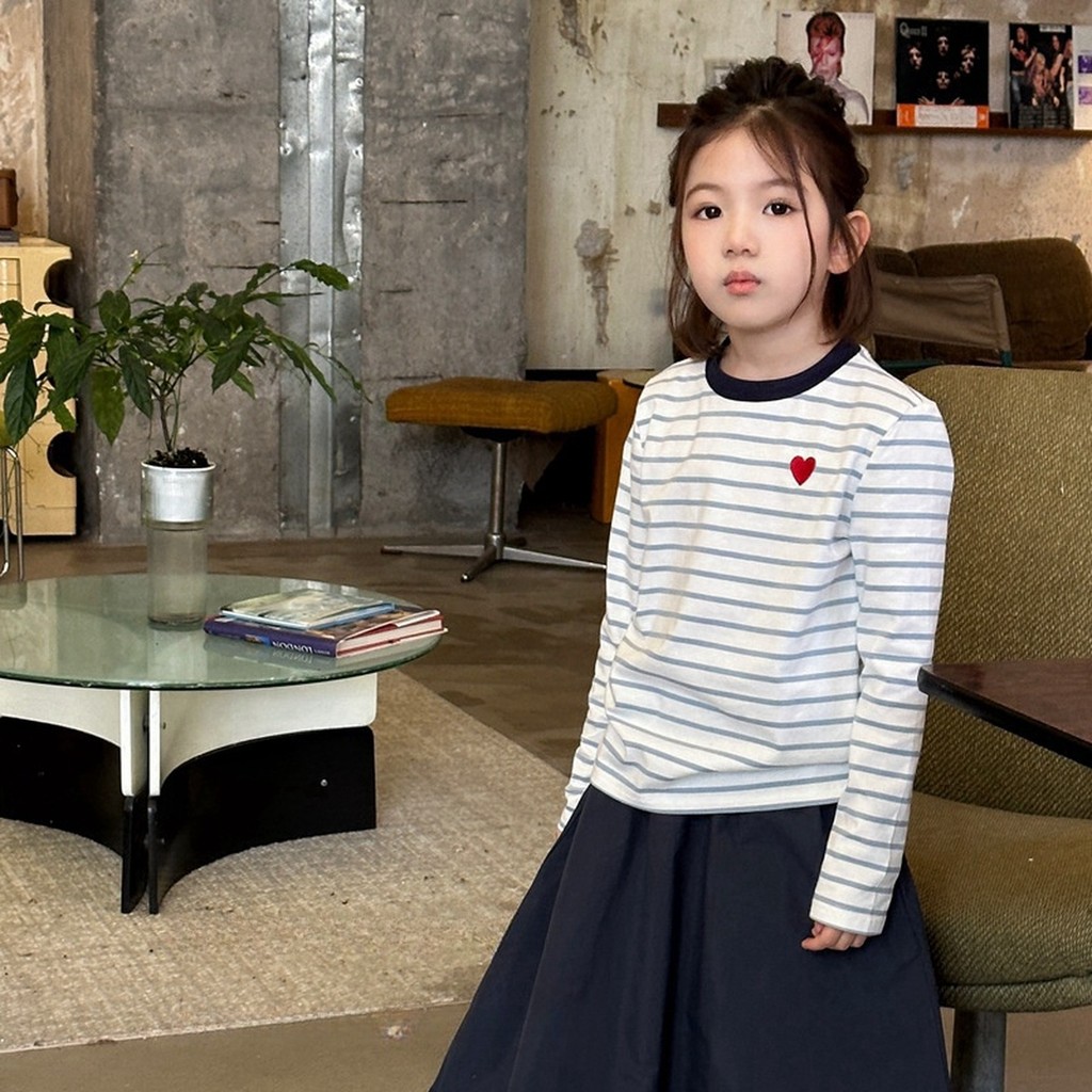 Estoque pronto Marca de Designer coreano roupas infantis 2026 primavera novo estilo camiseta infantil infantil de manga 