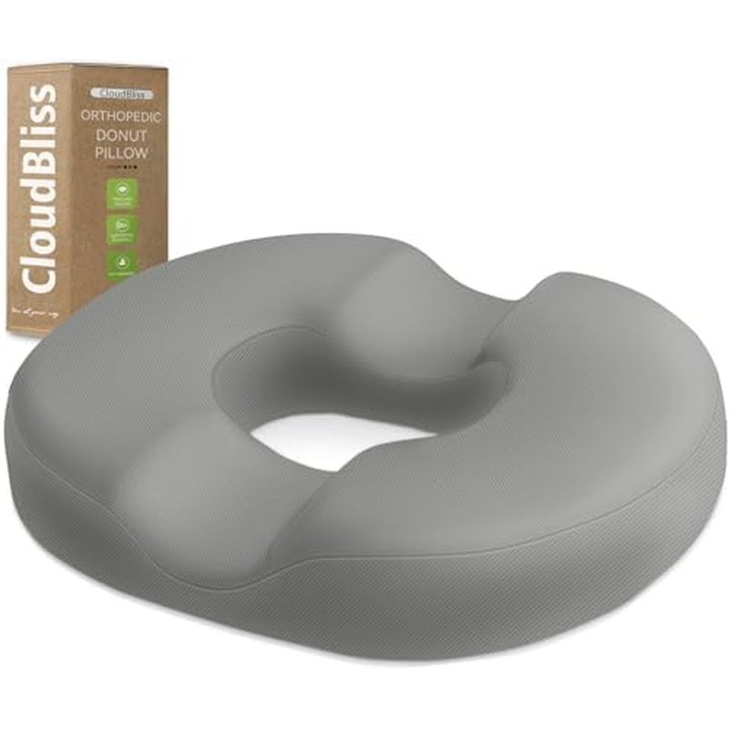 Almofada de cadeira de almofada de rosquinha, adequada para alívio de dor óssea e hemorróidas na cauda, almofada de espu