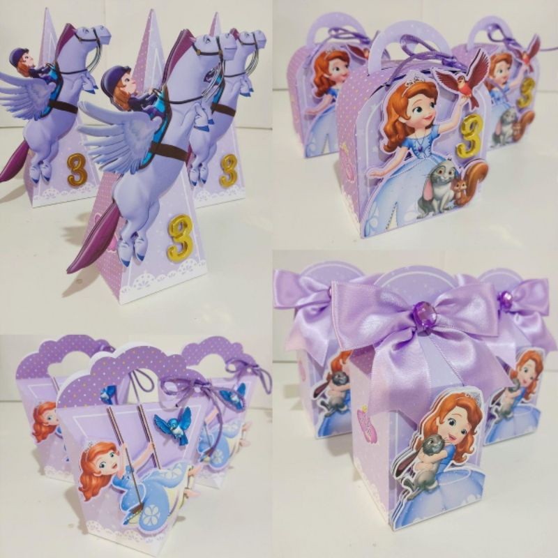 10 Caixa Personalizada - Tema Princesa Sofia - Lembrancinha Infantil - Mesversario