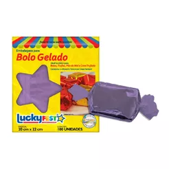 Embalagem Bolo Gelado Lilas 20x22cm 100 unidades LuckyFest Para Bolo Gelado Trufas Pão de Mel e Cone Trufado