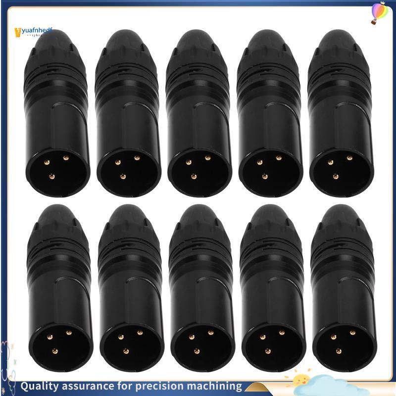 Newhopetreeprudenc2 Alto-Falante 10 Unidades DIY Microfone XLR 3 Pinos Plugue Macho Conector Cabo De Solda Adaptador De
