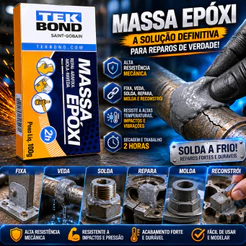 Massa Epóxi para Reparos, Cola Forte, Alta Resistência - 100g