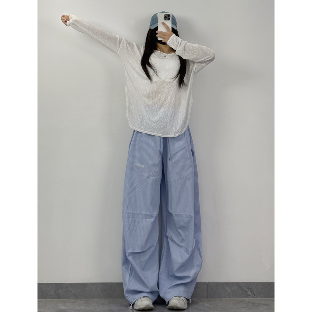 XXBUNI Blusa longa curta para dança de verão + calça de moletom listrada dopamina feminina calça de dança Jazz