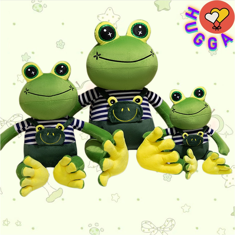 HUGGA Sapo De Olhos Grandes Brinquedo De Pelúcia Bonito Verde Travesseiro Engraçado Animal Recheado Sofá Almofada Namora