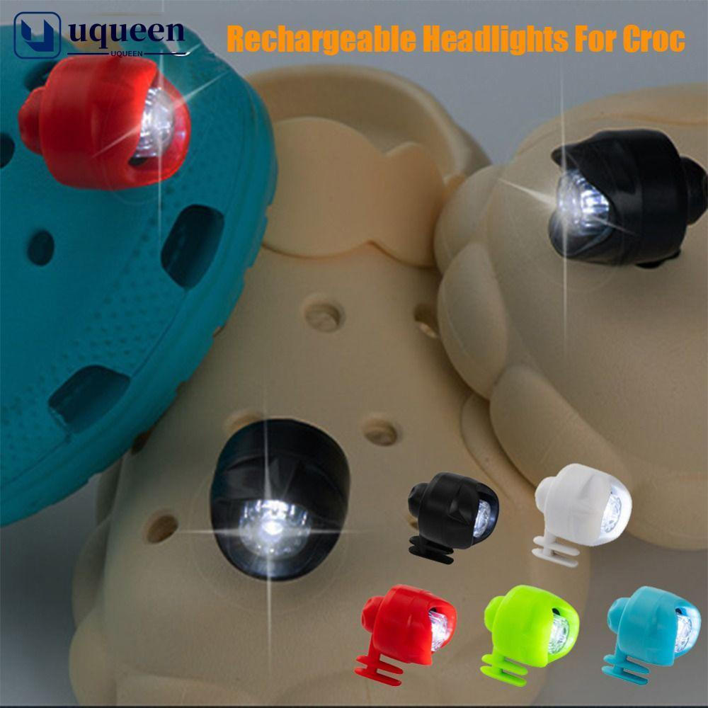 UQUEEN Faróis Para Croc 3 Tipos De Luzes Footlight Caminhadas Acampamento Aviso Esportes Ao Ar Livre Acessórios De Ilumi