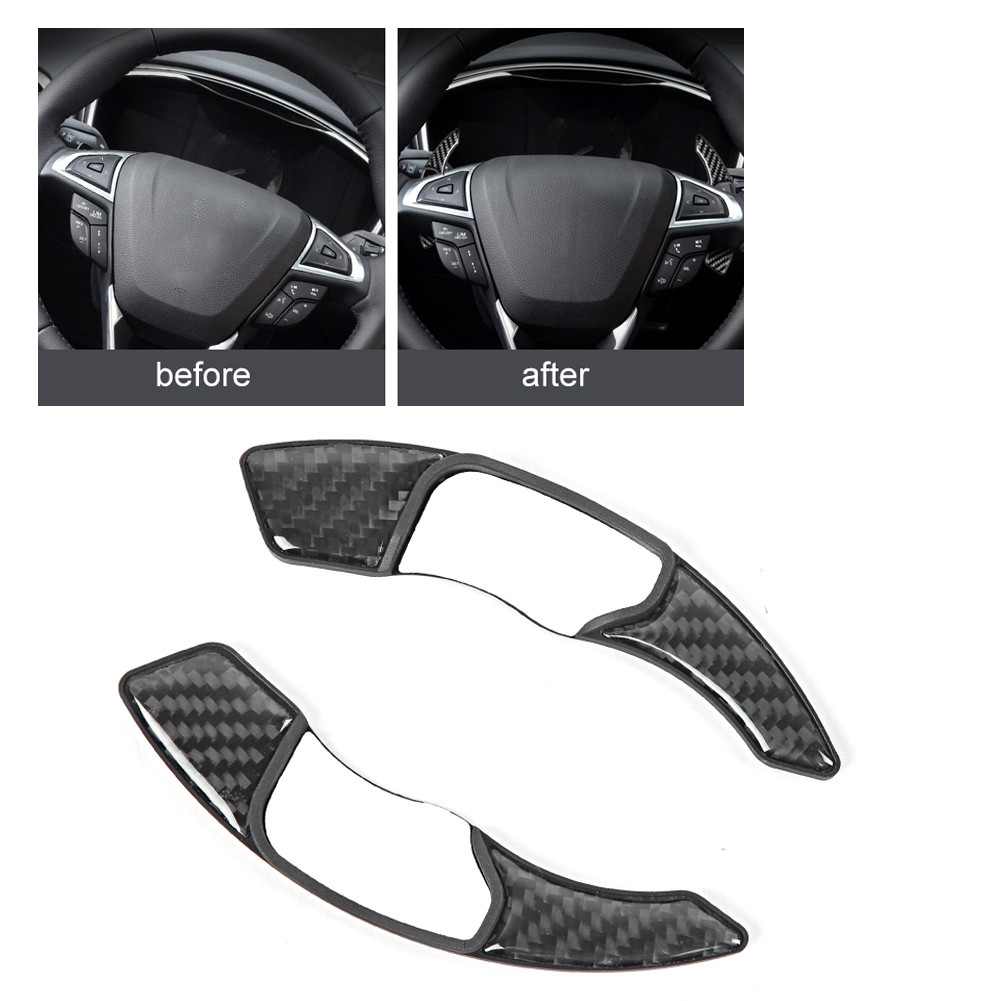 Toolgoing-BR interior do carro de fibra carbono volante shift paddle extensão guarnição se encaixa para ford mondeo