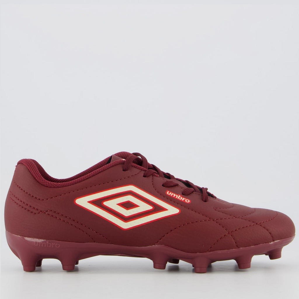 Chuteira Umbro Class Footballer Campo Juvenil Bordô e Branca