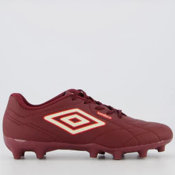 Chuteira Umbro Class Footballer Campo Juvenil Bordô e Branca