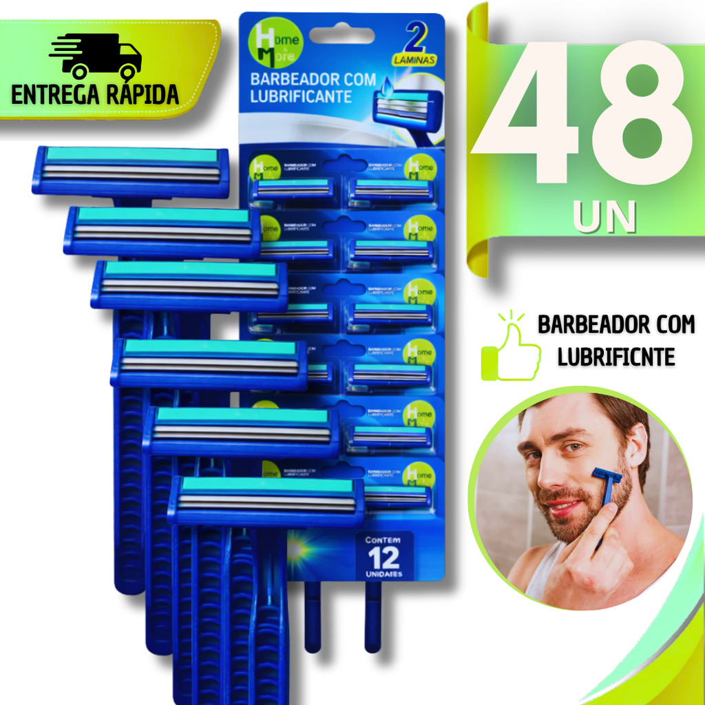 Utilidade Barbeador Descartável Masculino Feminino Aparelho Barbear com 2 Lâminas Fita Lubrificante