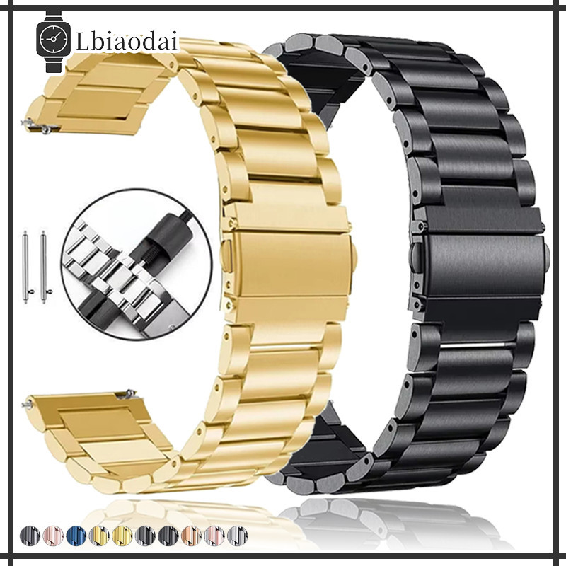 Pulseira Aço 20mm 22mm Para Relógio Samsung Galaxy Watch 7/FE/6/5/4/Amazfit/Huawei/redmi Watch 5 Active/Garmin Bip GTR
