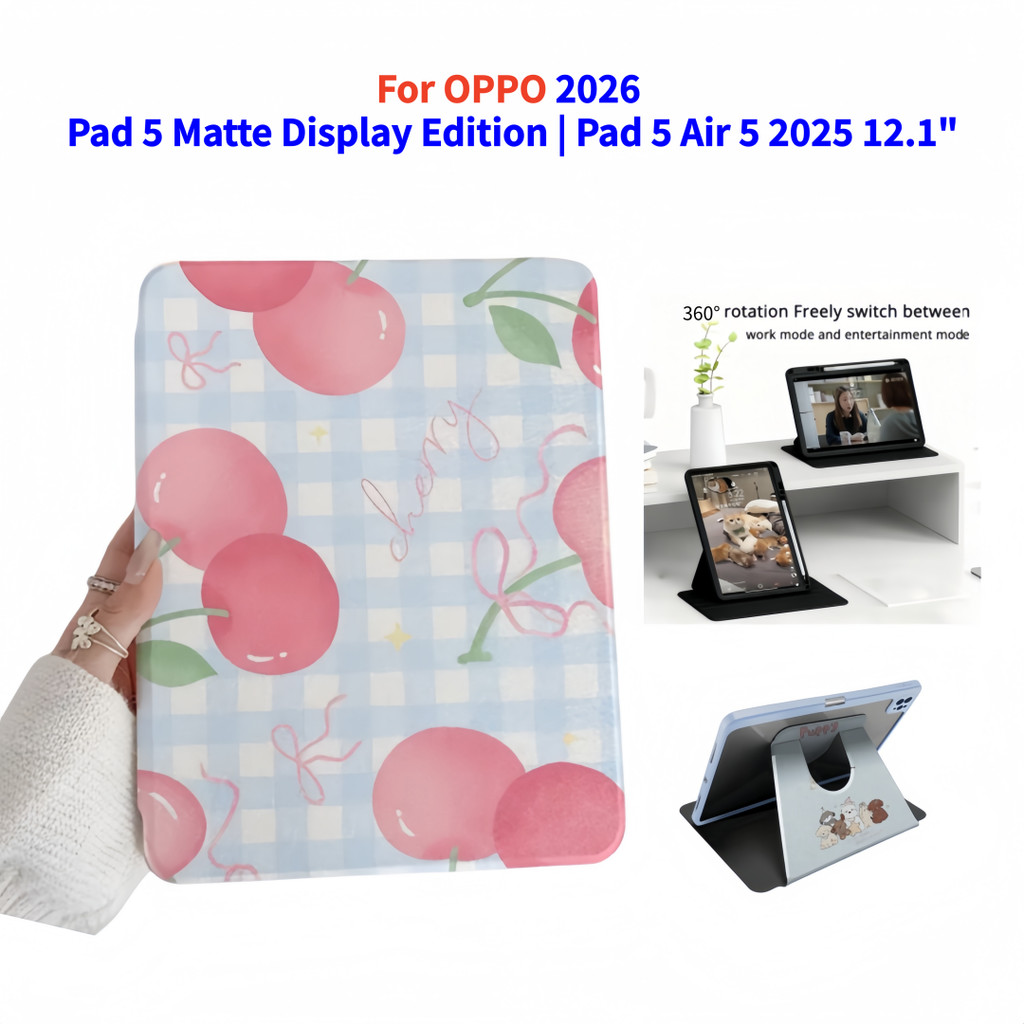 360 ° Capa Giratória De Acrílico Para Tablet OPPO Pad Air 5 Matte Display Edition 2026 12'OPD2501 Flip Stand Invólucro 5