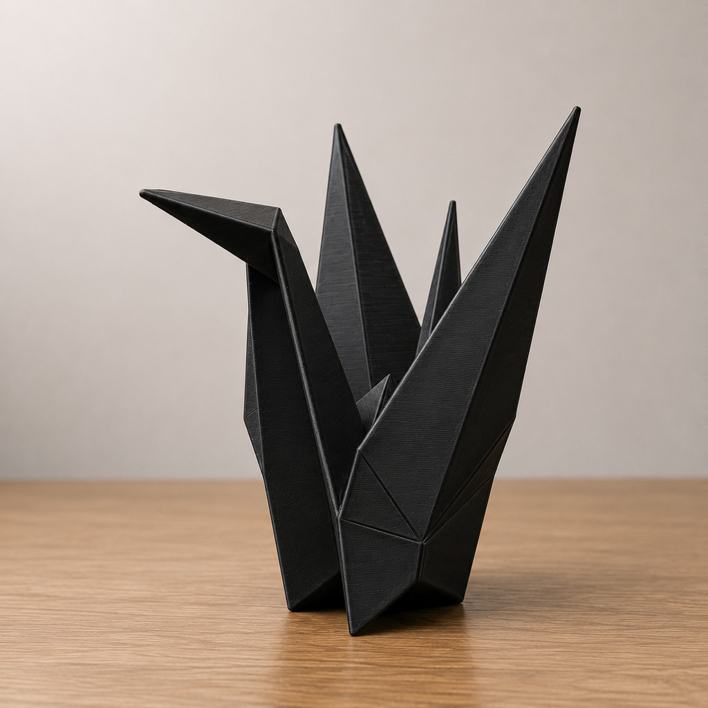Escultura Tsuru Origami Decorativo Japonês Minimalista Para Sala Escritório Presente Elegante