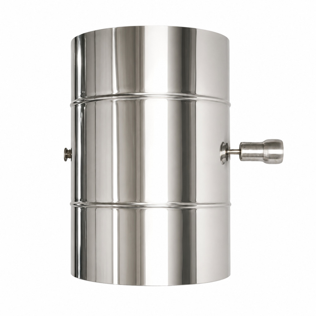 Registro Damper Aço Inox 430 Para Chaminé 8 Polegadas